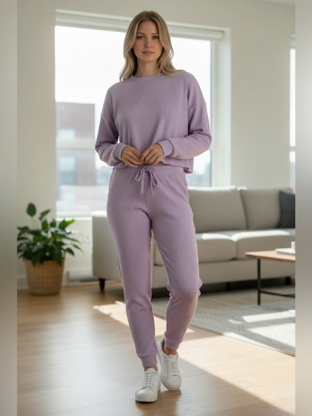 🎉 (Junior’s XL) No Boundaries Lilac Ribbed Lounge Set